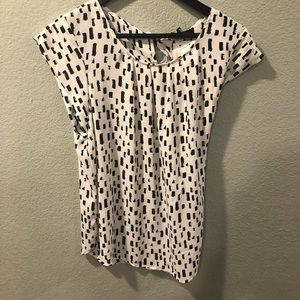 White polka dot top large